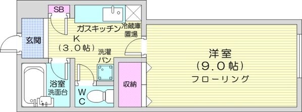 北２４条駅 徒歩9分 3階の物件間取画像